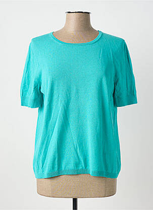 T-shirt stretch manches courtes bleu MARIA BELLENTANI femme