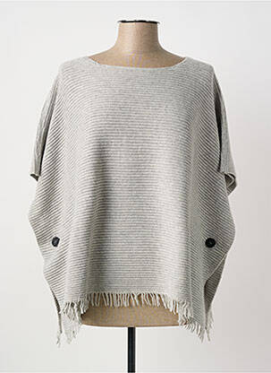 Pull col rond manches courtes gris MARIA BELLENTANI femme