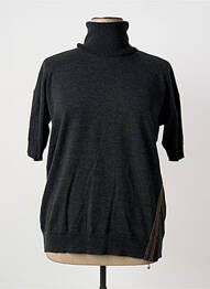 Pull tissage chiné manches courtes gris MARIA BELLENTANI femme