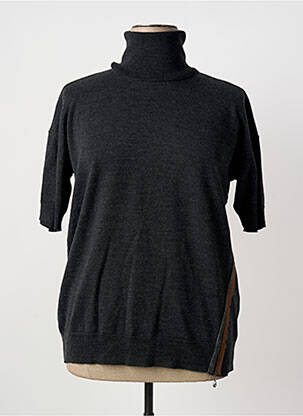 Pull tissage chiné manches courtes gris MARIA BELLENTANI femme