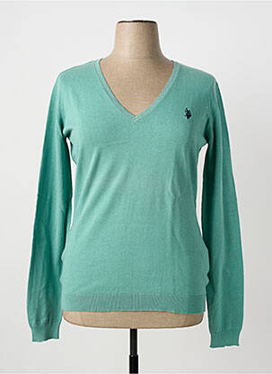 Pull coupe cintrée manches longues vert U.S. POLO ASSN femme