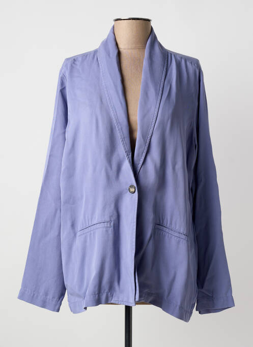 Veste casual col tailleur bleu INDI & COLD femme