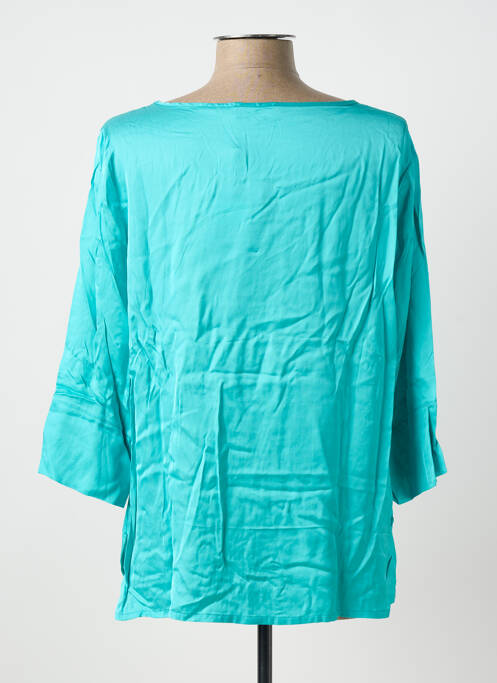 Blouse col rond manches 3/4 bleu MARIA BELLENTANI femme