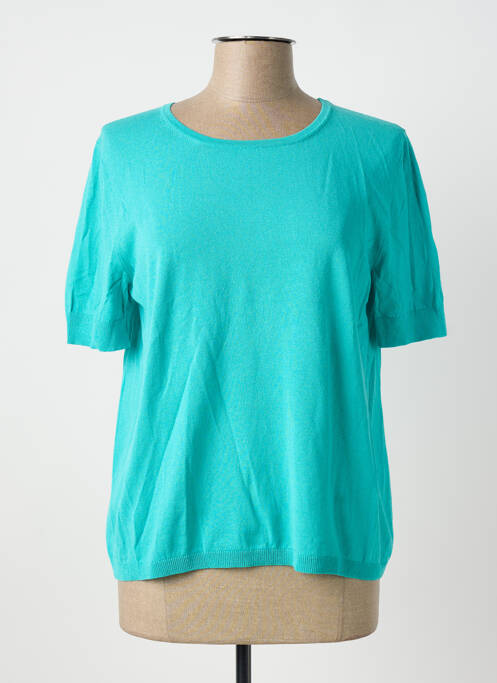 T-shirt stretch manches courtes bleu MARIA BELLENTANI femme