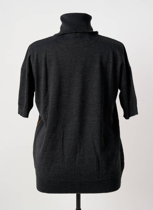 Pull tissage chiné manches courtes gris MARIA BELLENTANI femme