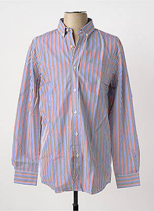 Chemise manches longues imprimé rayures bleu HAROLD homme