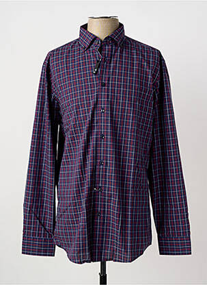 Chemise manches longues imprimé carreaux bleu SEIDEN STICKER homme