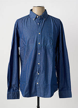 Chemise manches longues coupe cintrée bleu SEIDEN STICKER homme
