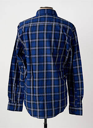 Chemise manches longues imprimé carreaux bleu SEIDEN STICKER homme