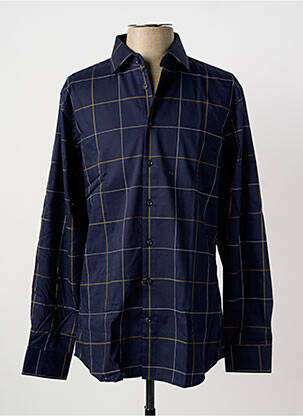 Chemise manches longues coupe droite bleu SEIDEN STICKER homme
