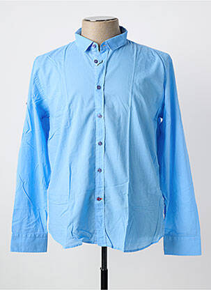 Chemise manches longues coupe droite bleu LA CIBLE ROUGE homme
