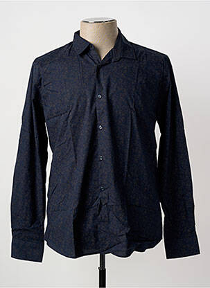 Chemise manches longues coupe droite bleu LA CIBLE ROUGE homme