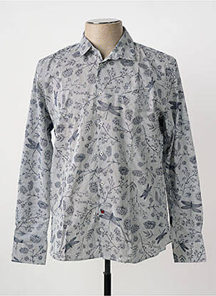 Chemise manches longues coupe cintrée bleu LA CIBLE ROUGE homme