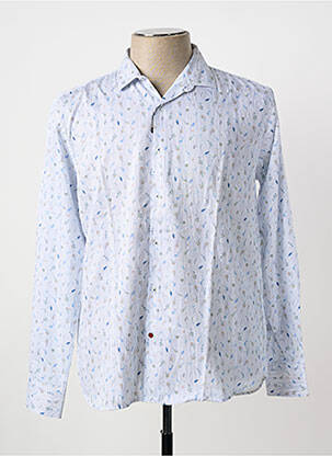 Chemise manches longues imprimé rayures bleu LA CIBLE ROUGE homme