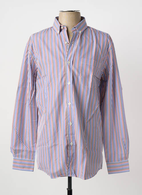 Chemise manches longues imprimé rayures bleu HAROLD homme