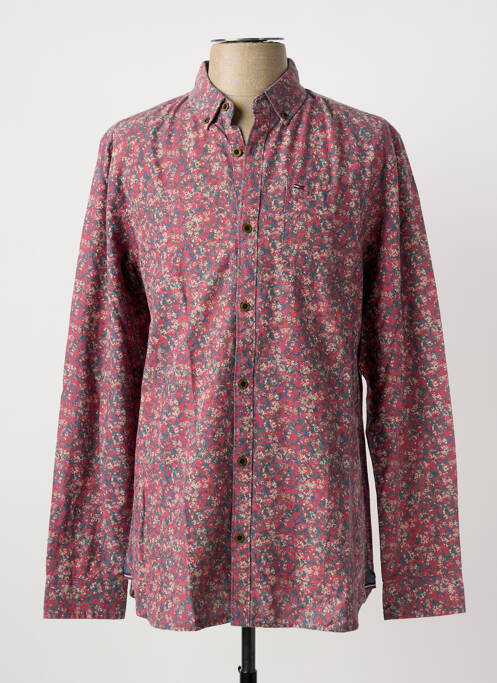 Chemise manches longues coupe cintrée rouge TOMMY HILFIGER homme