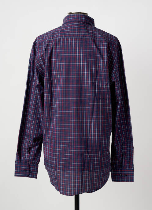 Chemise manches longues imprimé carreaux bleu SEIDEN STICKER homme