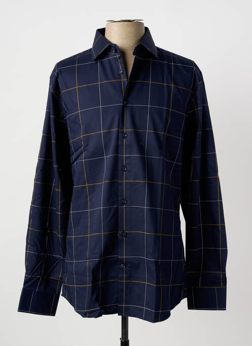 Chemise manches longues coupe droite bleu SEIDEN STICKER homme