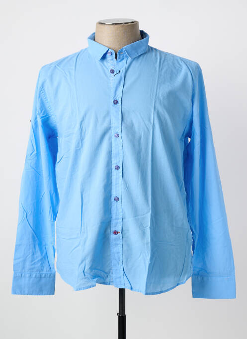 Chemise manches longues coupe droite bleu LA CIBLE ROUGE homme