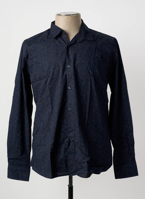 Chemise manches longues coupe droite bleu LA CIBLE ROUGE homme