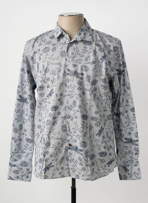Chemise manches longues coupe cintrée bleu LA CIBLE ROUGE homme