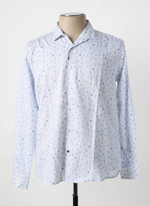 Chemise manches longues imprimé rayures bleu LA CIBLE ROUGE homme