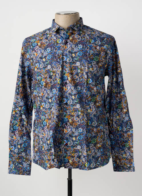 Chemise manches longues imprimé fantaisie bleu LA CIBLE ROUGE homme