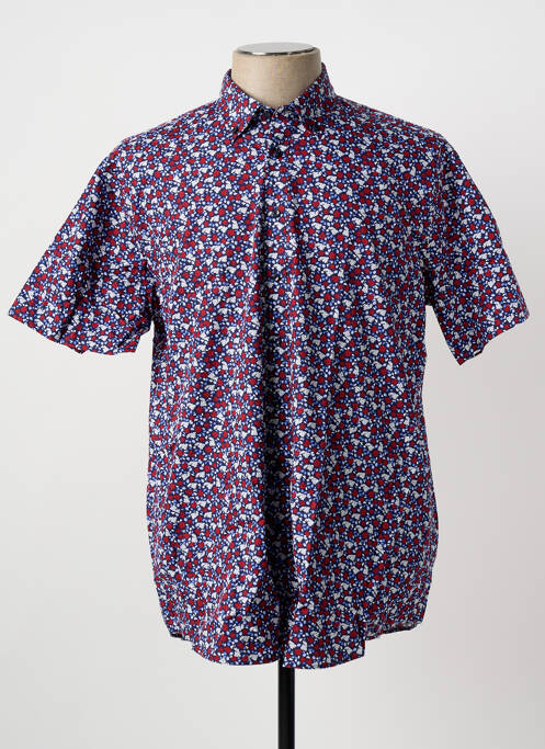 Chemise manches courtes coupe droite bleu SEIDEN STICKER homme