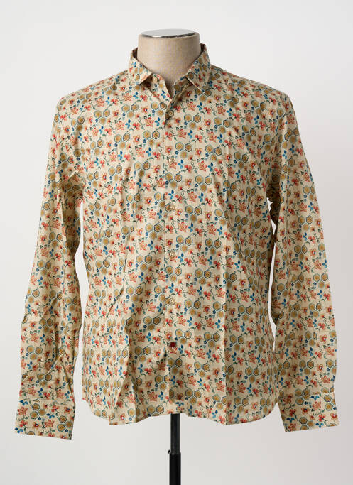 Chemise manches longues beige LA CIBLE ROUGE homme