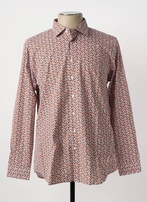 Chemise manches longues marron SEIDEN STICKER homme