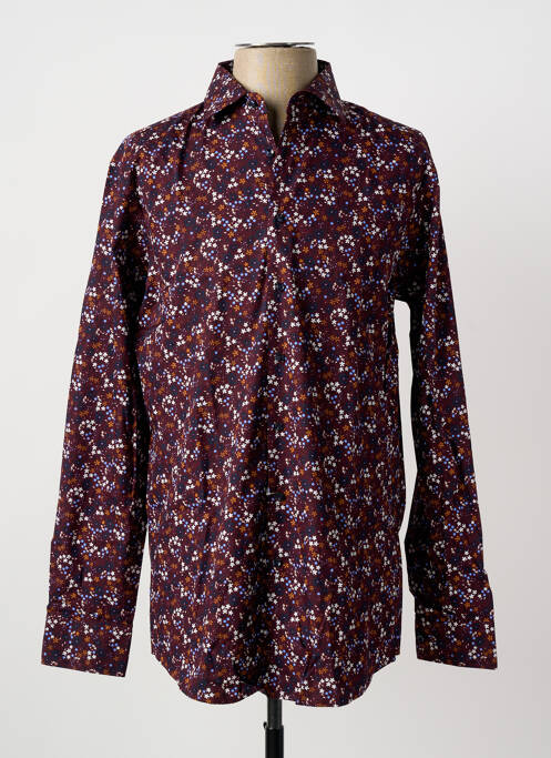 Chemise manches longues rouge SEIDEN STICKER homme