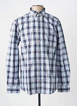 Chemise manches longues coupe droite bleu CALAMAR homme