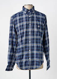 Chemise manches longues imprimé carreaux bleu SERGE BLANCO homme