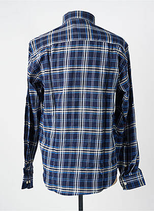 Chemise manches longues imprimé carreaux bleu SERGE BLANCO homme