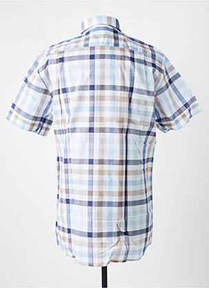 Chemise manches courtes imprimé carreaux bleu CHATEL homme