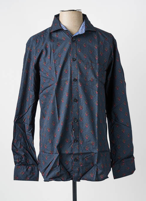 Chemise manches longues coupe droite bleu CALAMAR homme