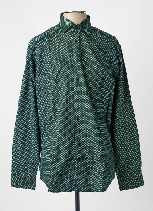 Chemise manches longues imprimé fantaisie vert SEIDEN STICKER homme