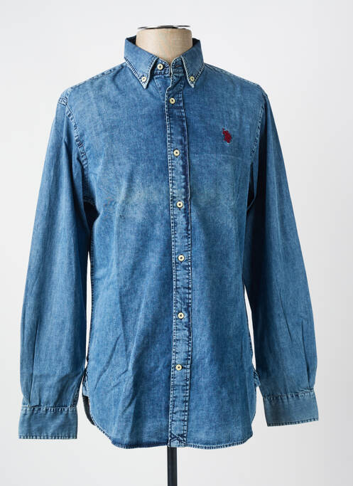 Chemise manches longues coupe cintrée bleu U.S. POLO ASSN homme
