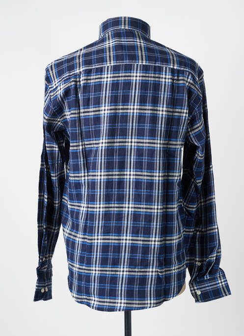 Chemise manches longues imprimé carreaux bleu SERGE BLANCO homme