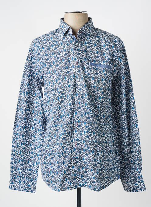 Chemise manches longues coupe droite bleu CAMBRIDGE homme