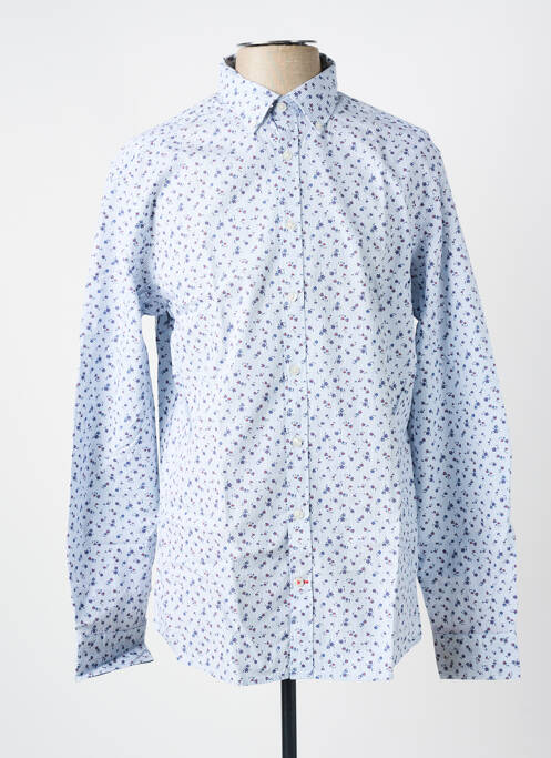 Chemise manches longues coupe droite bleu CAMBRIDGE homme