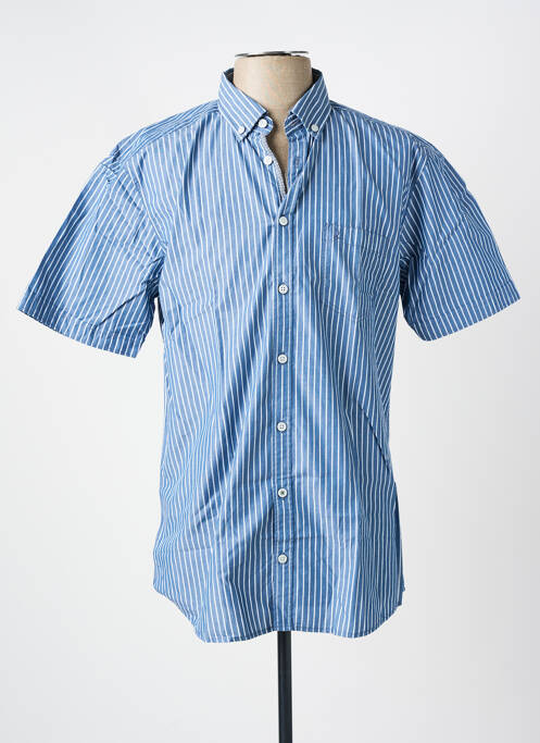 Chemise manches courtes coupe cintrée bleu CALAMAR homme