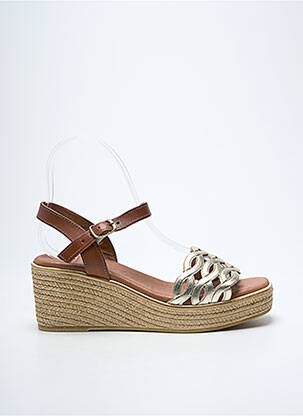 Sandales/nu pieds tissage satiné talon de 4 à 6cm or EVA FRUTOS femme