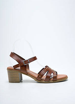 Sandales/nu pieds matière lisse talon de 4 à 6cm marron EVA FRUTOS femme