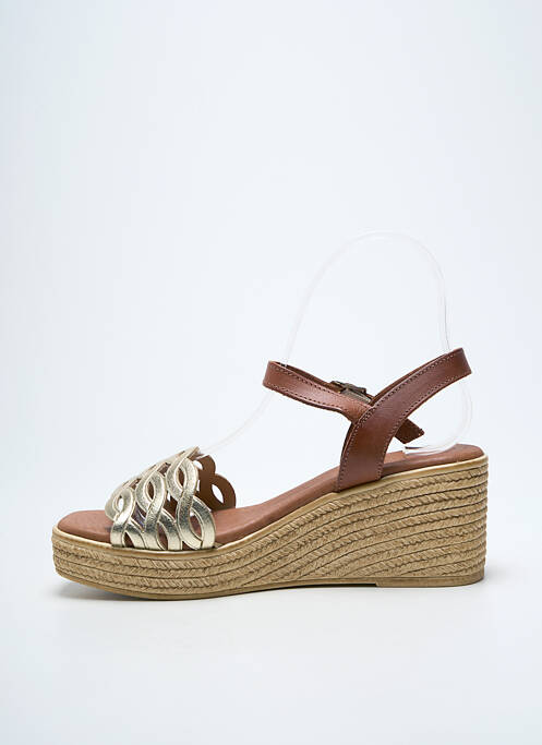 Sandales/nu pieds tissage satiné talon de 4 à 6cm or EVA FRUTOS femme