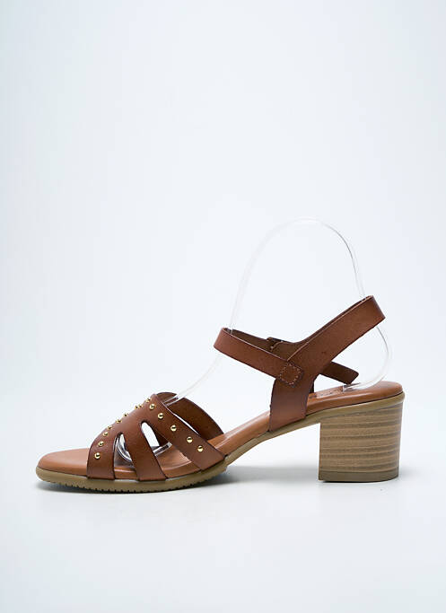 Sandales/nu pieds matière lisse talon de 4 à 6cm marron EVA FRUTOS femme