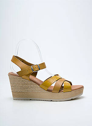 Sandales/nu pieds talon compensé talon de 7 à 9cm jaune EVA FRUTOS femme
