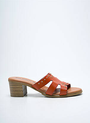 Mules/sabots matière lisse talon de 4 à 6cm orange EVA FRUTOS femme