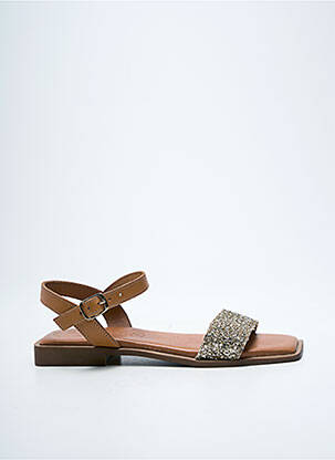 Sandales/nu pieds chiquet talon plat jusqu'à 3cm or EVA FRUTOS femme