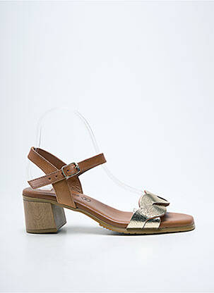 Sandales/nu pieds tissage satiné talon de 4 à 6cm or EVA FRUTOS femme